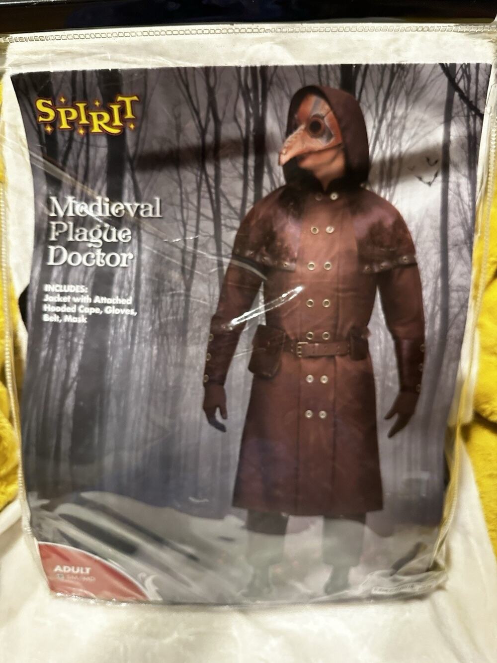 Spirit Medieval Plague Doctor Halloween Costume Sz S/M Scary Party NIB Adult